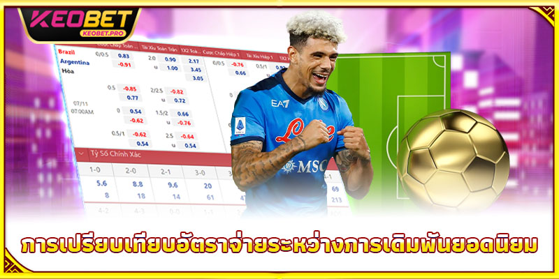 การเปรียบเทียบอัตราจ่ายระหว่างการเดิมพันยอดนิยม